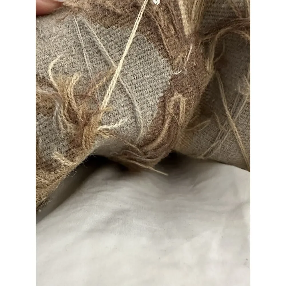 Vintage Aubusson Pineapple tapesty pillow Rococo Square Gold Grey Velvet 24”